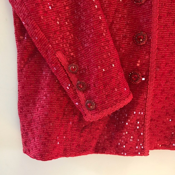 St John Evening Sequined Blazer Jacket 8 - Picture 5 of 7